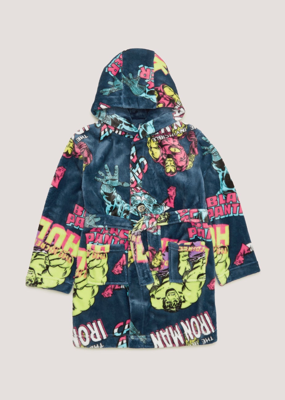 Boys Blue Marvel Dressing Gown (2-11yrs)