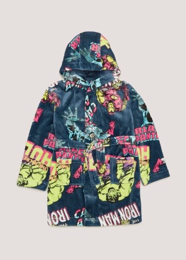 Boys Blue Marvel Dressing Gown (2-11yrs)