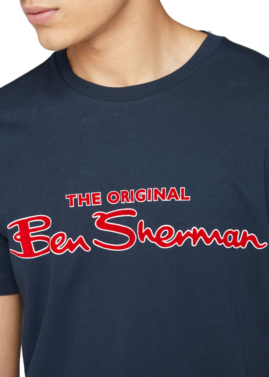 Ben Sherman Dark Navy Signature Flock T-Shirt