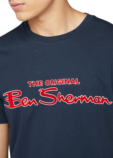 Ben Sherman Dark Navy Signature Flock T-Shirt