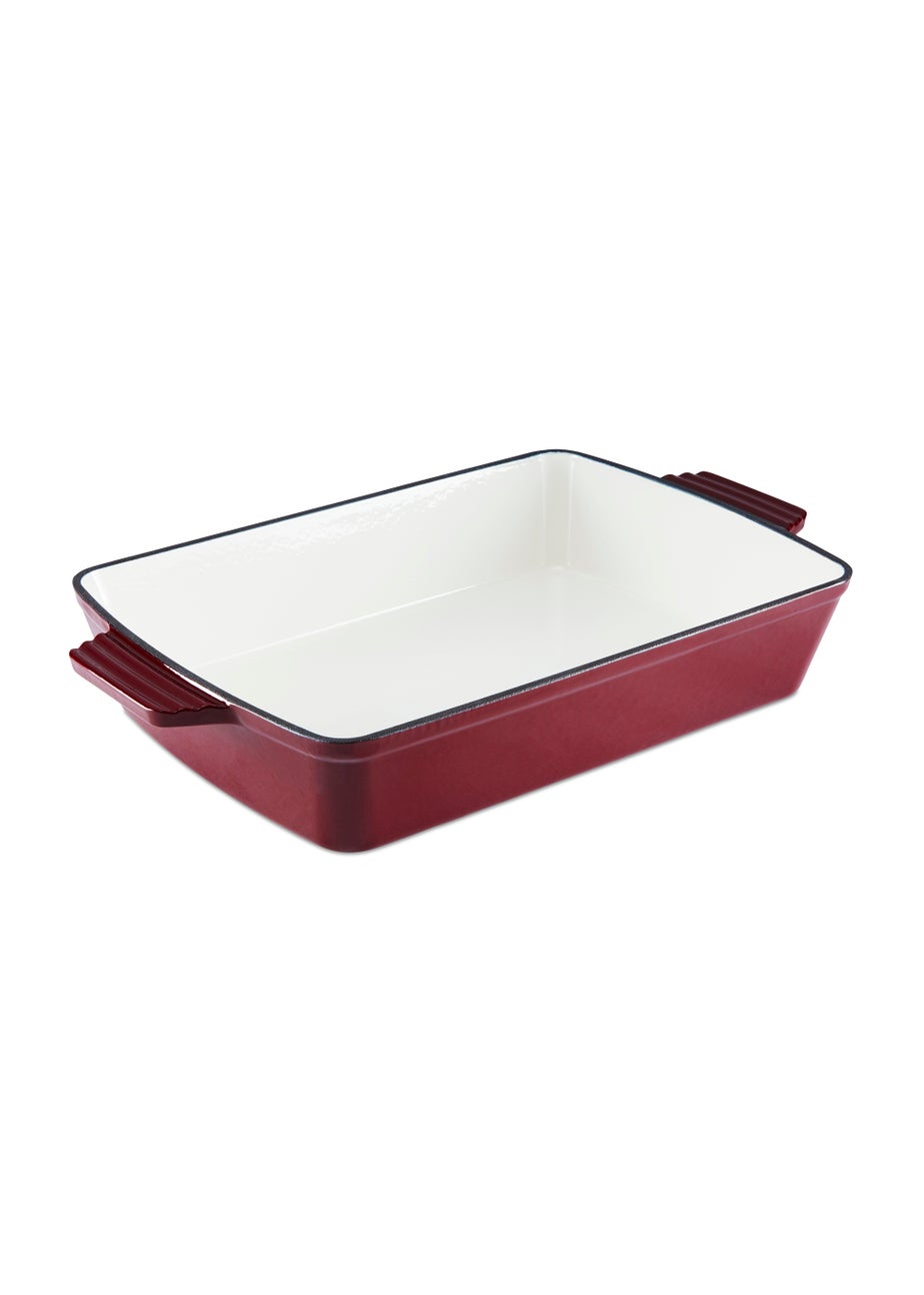 Barbary & Oak Red Cast Iron Roaster (39cm)