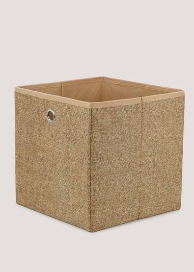 Taupe Foldable Storage Box (27cm x 27cm x 27cm)