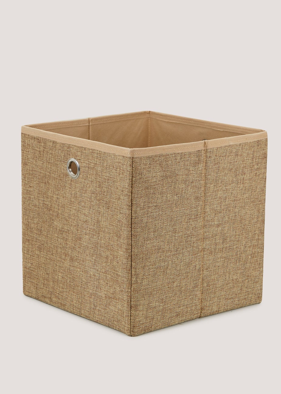 Taupe Foldable Storage Box (27cm x 27cm x 27cm)