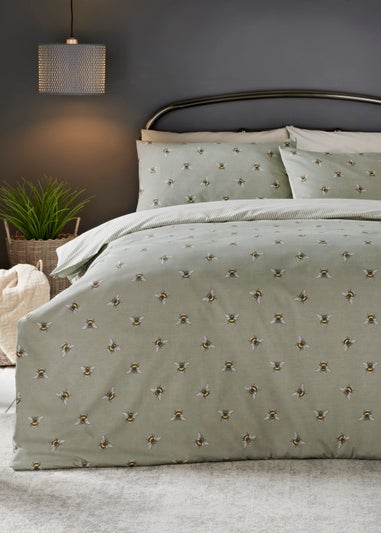 Green Bee Reversible Duvet Cover