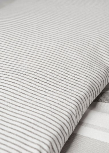 Grey Stripe Reversible Duvet Cover