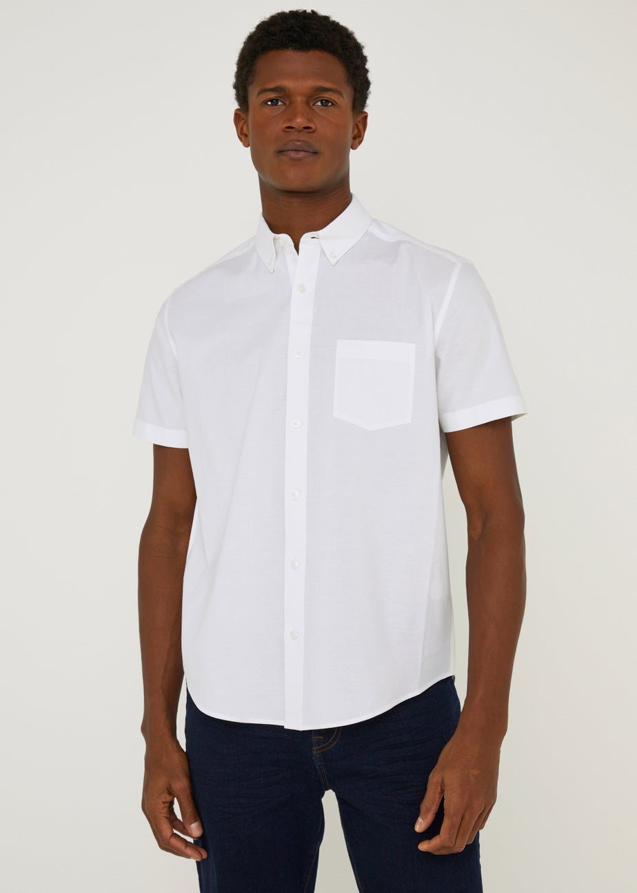White Short Sleeve Oxford Shirt
