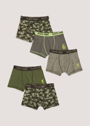 Boys 5 Pack Camo Trunks (4-13yrs)