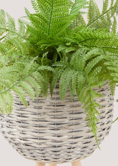 Natural Woven Planter on Stand
