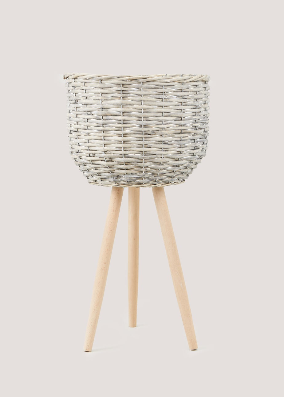 Natural Woven Planter on Stand