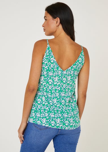 Green Print Cami Top