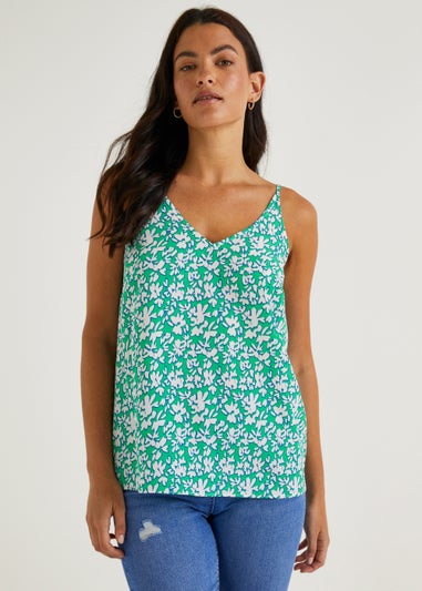 Green Print Cami Top
