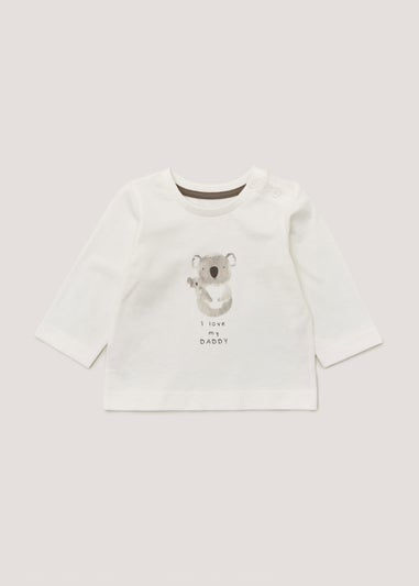 Baby Cream I Love My Daddy Long Sleeve T-Shirt (Newborn-23mths)