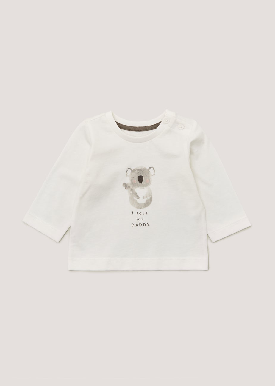 Baby Cream I Love My Daddy Long Sleeve T-Shirt (Newborn-23mths)