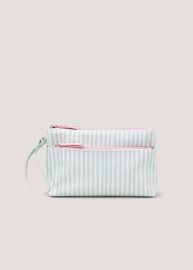 Blue Stripe Makeup Bag