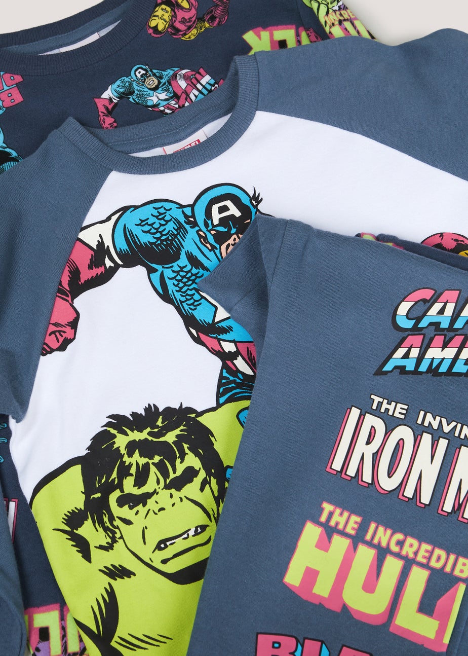 Boys 2 Pack Marvel Neon Pyjama Sets (2-12yrs)