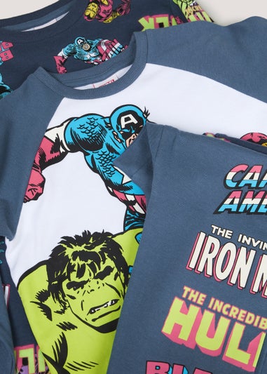 Boys 2 Pack Marvel Neon Pyjama Sets (2-12yrs)