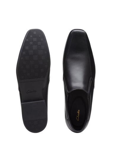 Clarks Black Sidton Edge Leather Shoes