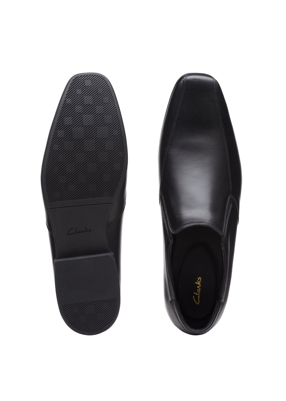 Clarks Black Sidton Edge Leather Shoes