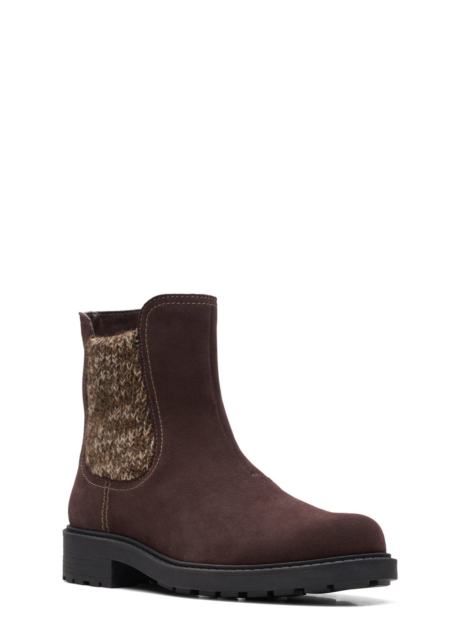 Clarks Dark Brown Opal Sky Suede Boots