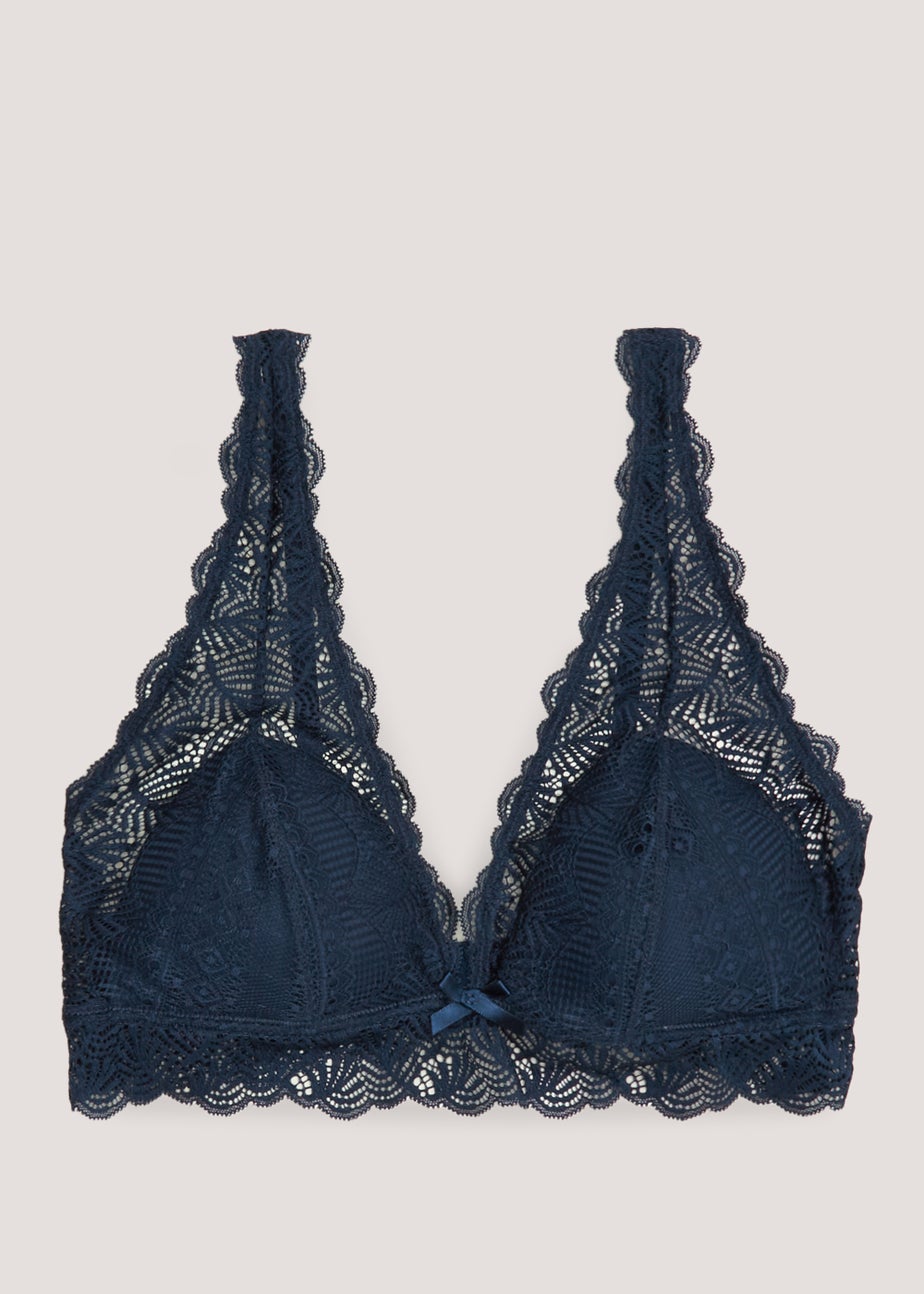 Navy Non Wired Padded Bra