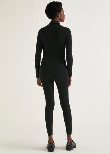 Papaya Petite Black Button Pocket Body Shaper Leggings