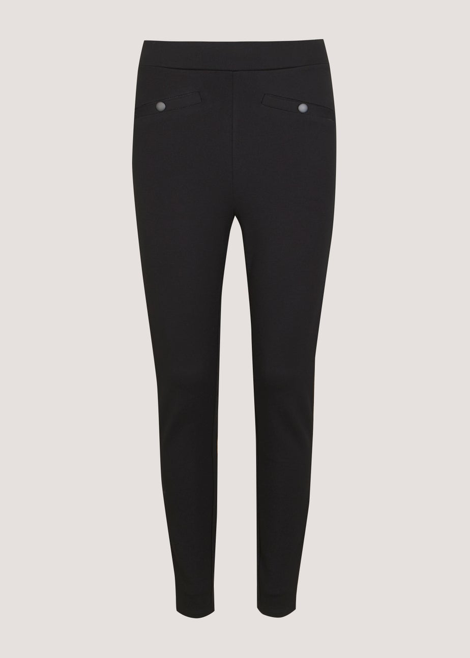 Papaya Petite Black Button Pocket Body Shaper Leggings