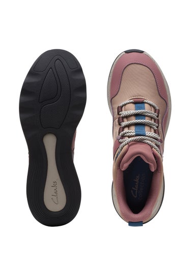 Clarks Taupe Leather Jaunt Lo Sneakers