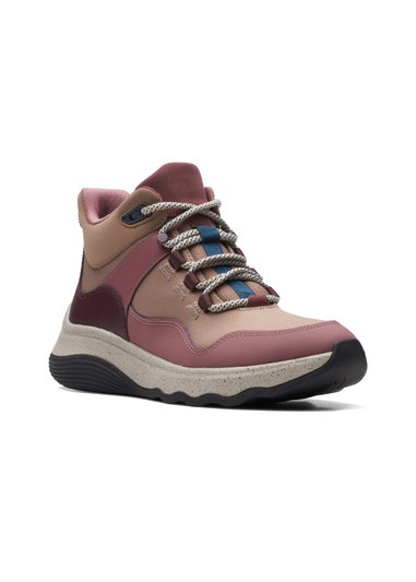 Clarks Taupe Leather Jaunt Lo Sneakers