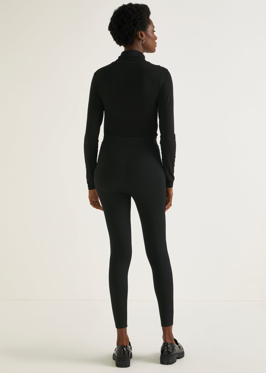 Black Button Pocket Body Shaper Leggings