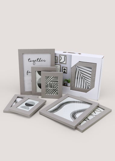 8 Pack Grey Wood Gallery Photo Frames