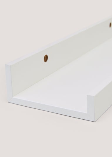 Set of 3 White Picture Shelves (25cm / 35cm / 45cm)