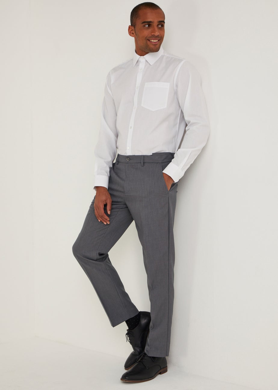 Farah Grey Regular Fit Flexi Waist Trousers