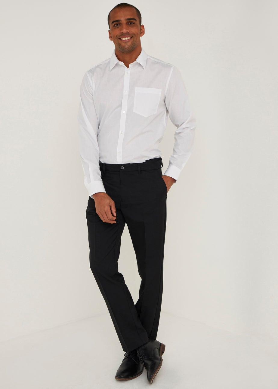 Farah Black Regular Fit Flexi Waist Trousers