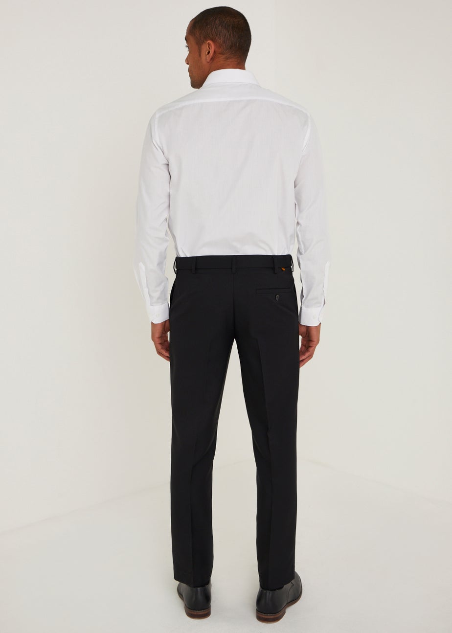 Farah Black Regular Fit Flexi Waist Trousers