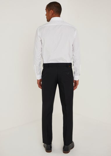 Farah Black Regular Fit Flexi Waist Trousers