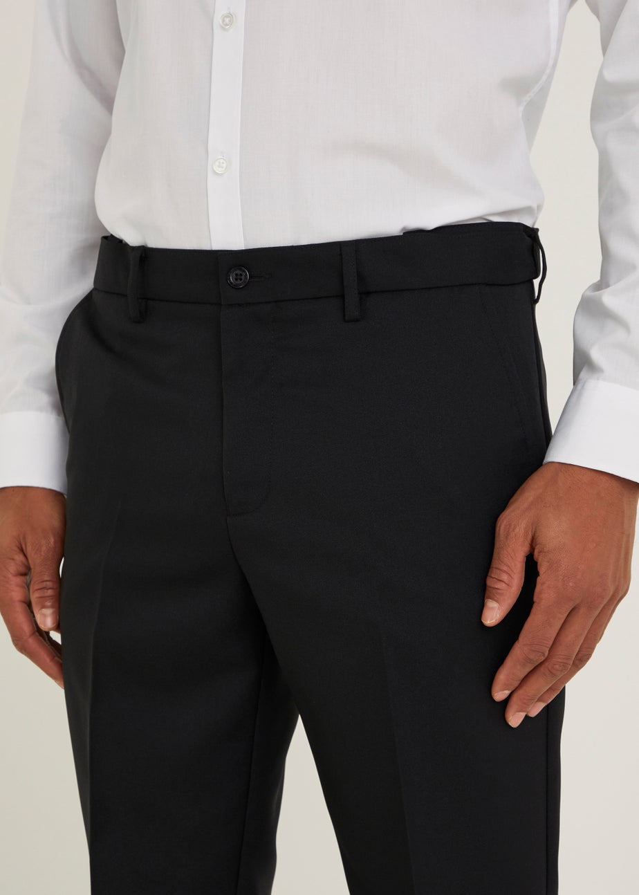 Farah Black Regular Fit Flexi Waist Trousers