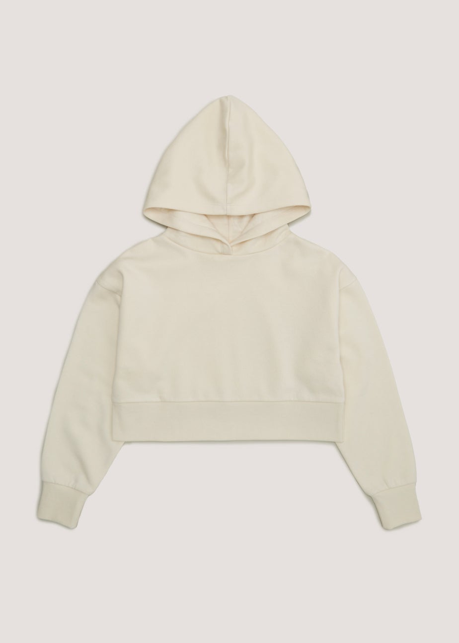 Girls Candy Couture Cream Cropped Hoodie (9-16yrs) Matalan