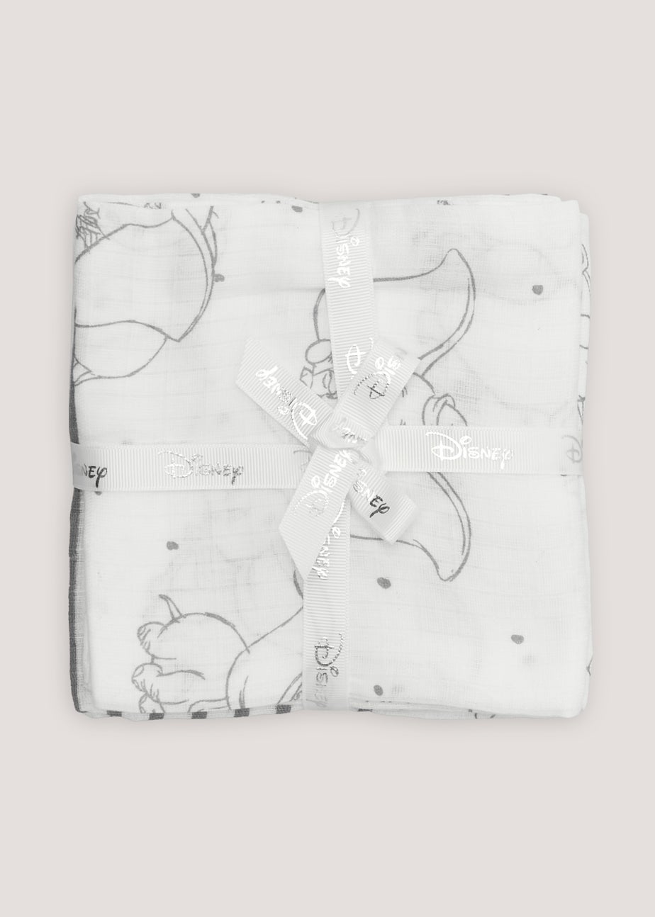 3 Pack White Dumbo Muslin Cloths (73cm x 73cm)