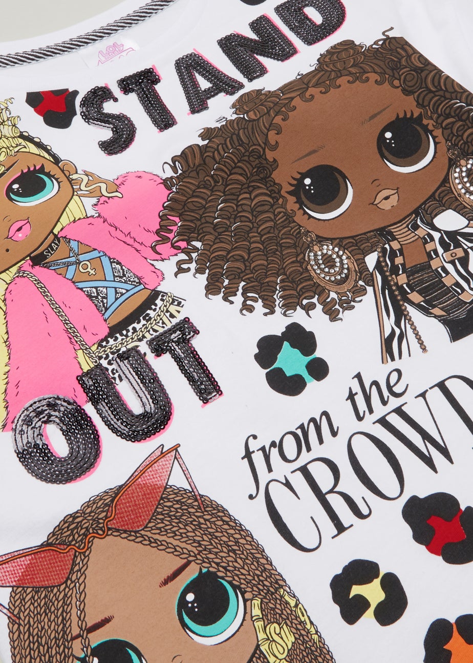 Girls White L.O.L. Surprise T-Shirt & Leggings Set (5-11yrs)