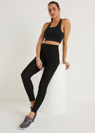 Souluxe Black Ruched Sports Leggings