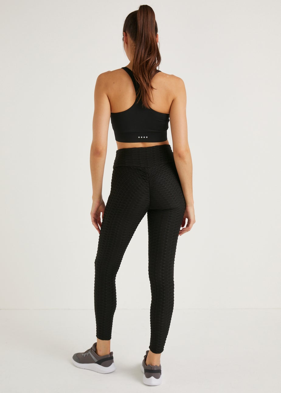 Souluxe Black Ruched Sports Leggings