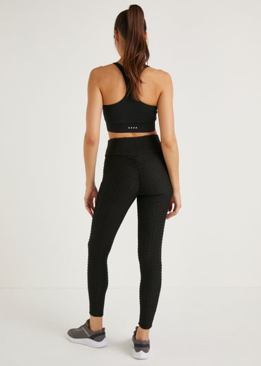 Souluxe Black Ruched Sports Leggings