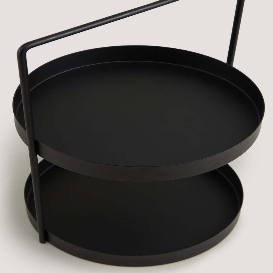 Black Metal 2 Tier Circle Caddy