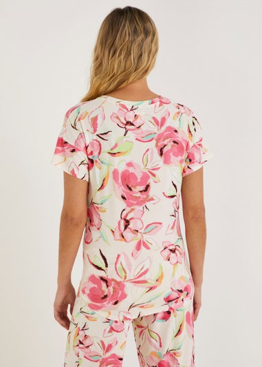 Cream Floral Pyjama Top