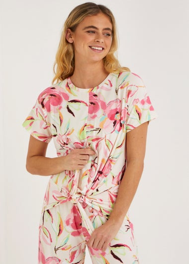 Cream Floral Pyjama Top