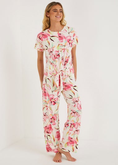 Cream Floral Pyjama Top