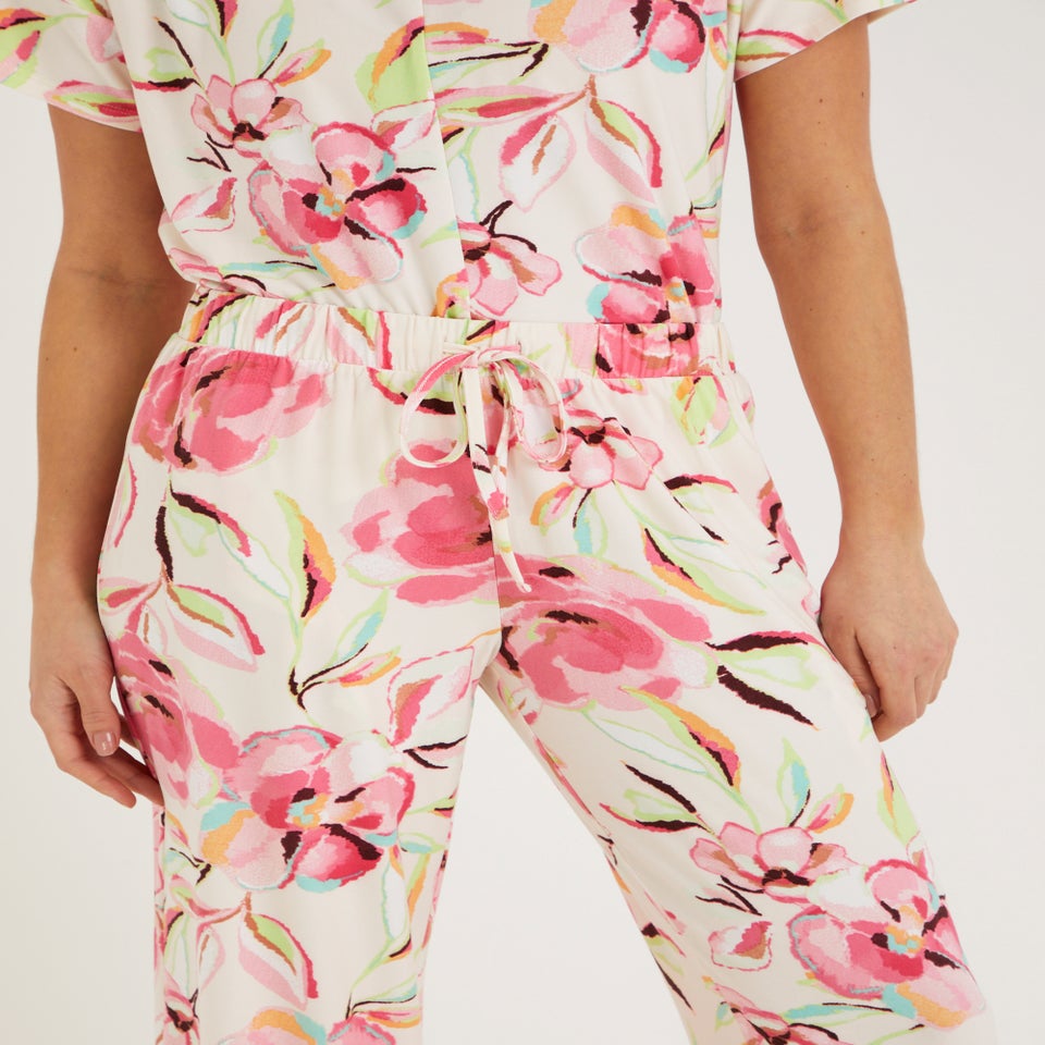 Cream Floral Pyjama Bottoms
