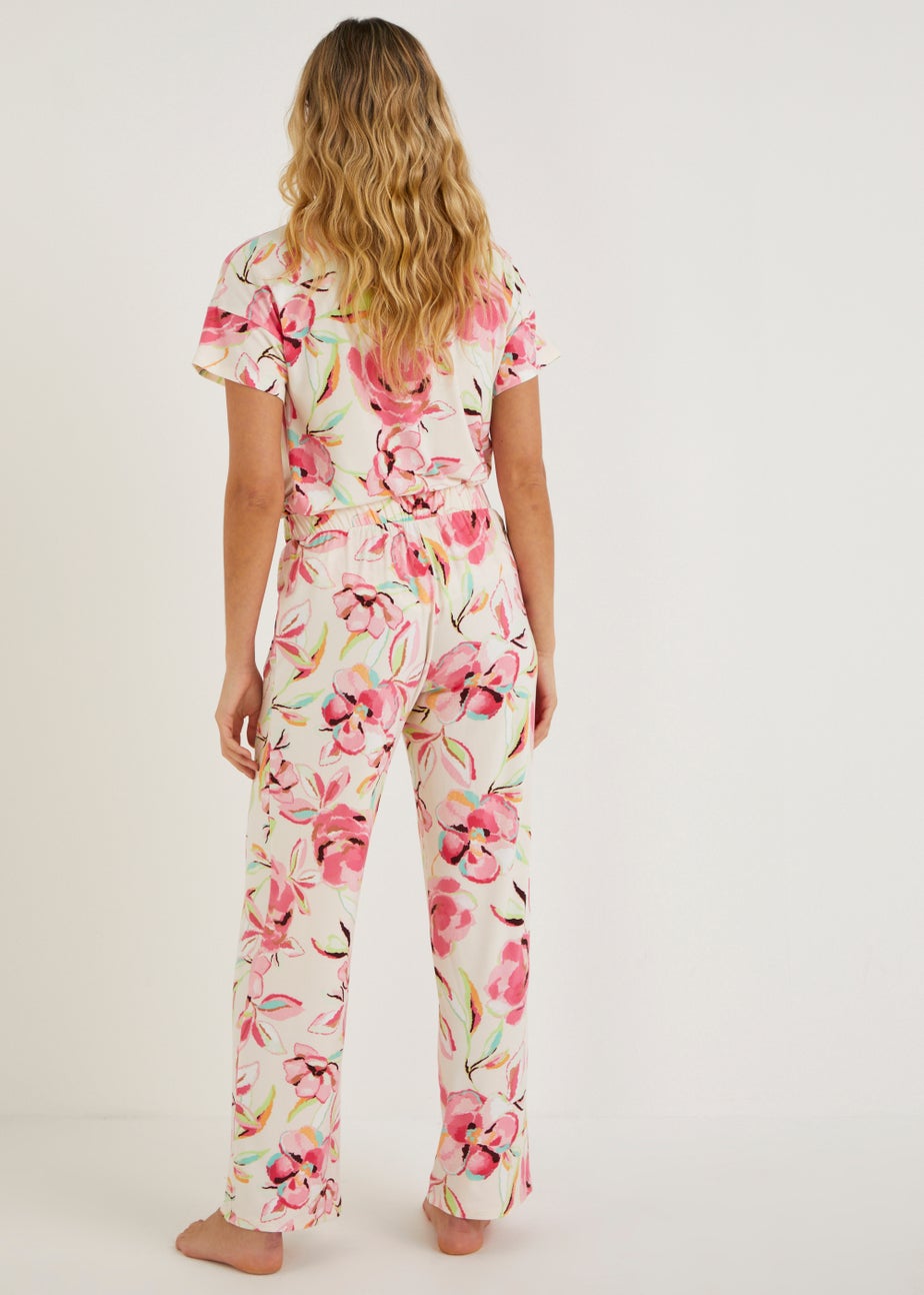 Cream Floral Pyjama Bottoms
