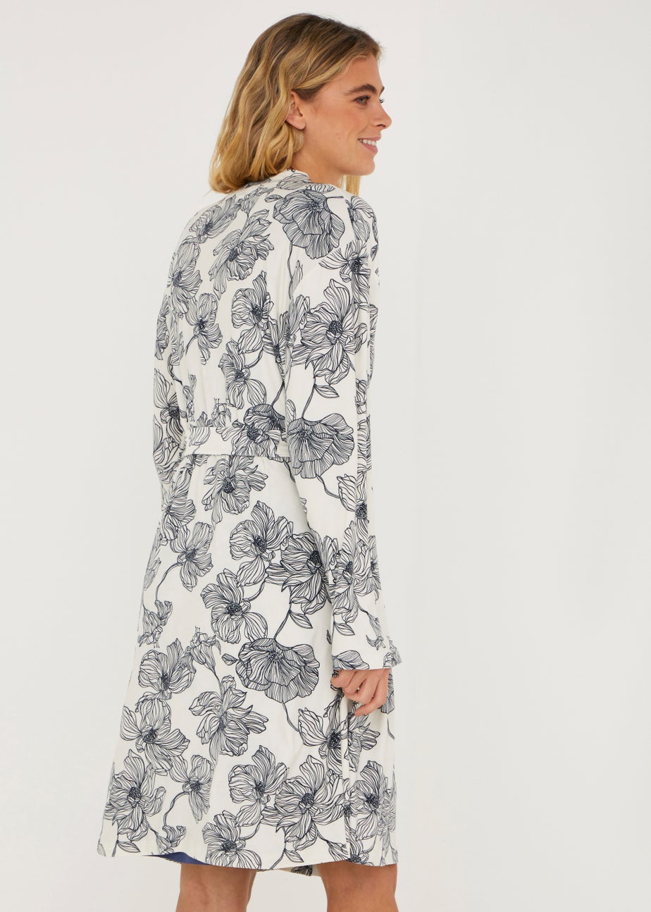 Cream Floral Dressing Gown