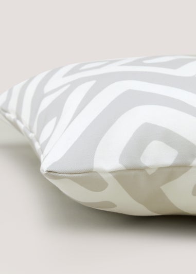 Grey Geometric Outdoor Cushion (43cm x 43cm)